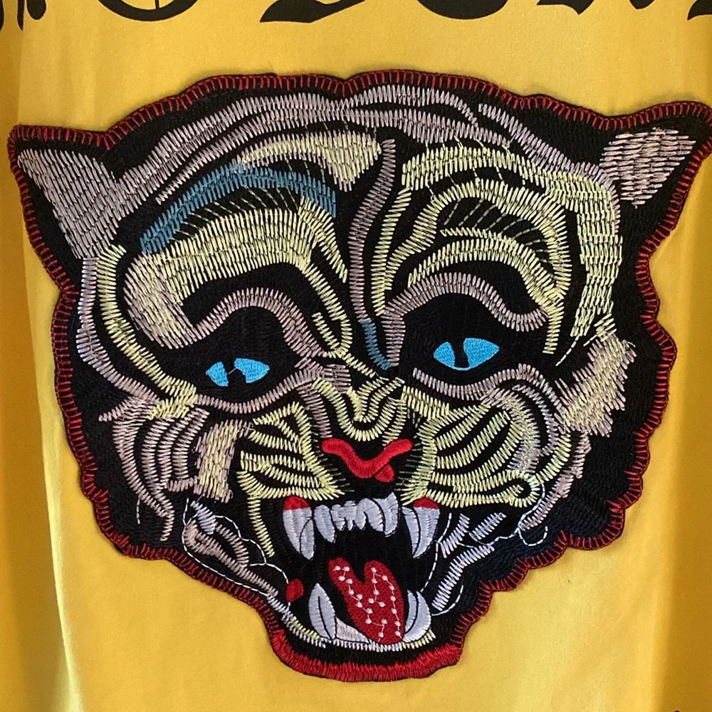 Gucci Love & Modern Future embroidered animal patch angry tiger cat tee, Men’s M - Picture 2 of 5